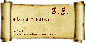 Báró Edina névjegykártya